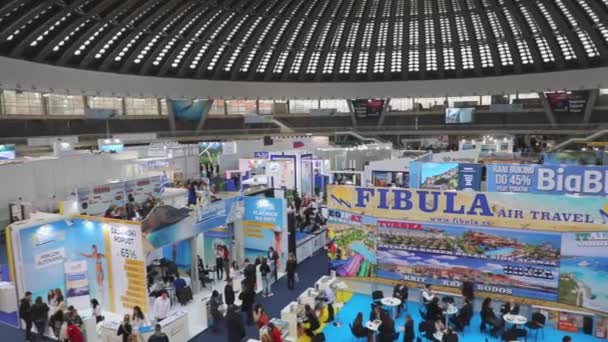 Belgrado Serbia Febrero 2020 Feria Viajes Turismo Gran Salón Exposiciones — Vídeo de stock