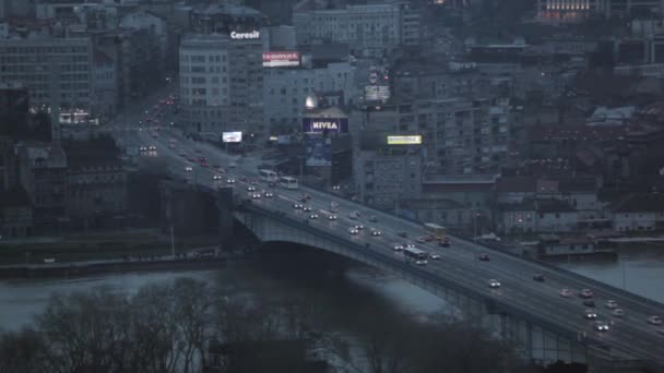 Belgrado Sérvia Março 2013 Vista Aérea Cidade Velha Ponte Branko — Vídeo de Stock