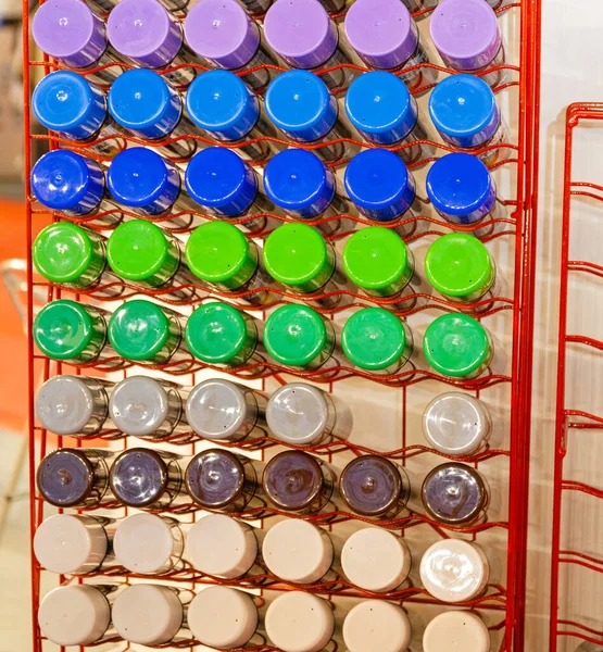 Farba Paleta Kolorów Puszki Spray Big Shelf — Zdjęcie stockowe