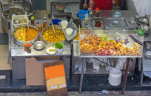 Fast Food Verkäufer Auf Der Straße Hongkong — Stockfoto