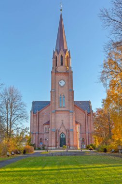 Fredrikstad Norveç 'teki Domkirke Gotik Kilisesi Sonbahar