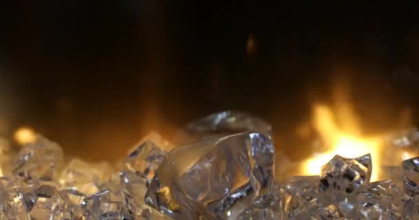 Kryształy Lodu Efekty Ognia Kontrast Home Decor — Wideo stockowe