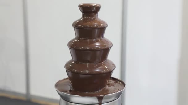 Chocolade Fondue Fontein Multi Layer Tower Machine — Stockvideo