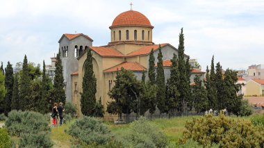 Atina, Yunanistan - 02 Mayıs 2015: Ekklisia Agia Triada Kutsal Üçlü Kilisesi, Atina, Yunanistan.