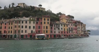 Soğuk Kış Günü Ligurian Denizi 'nde Boş Köy Portofino İtalya