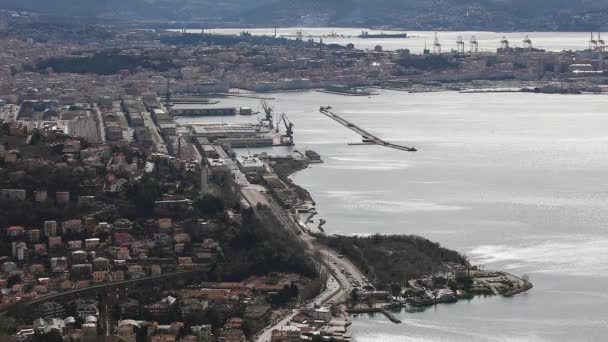 Вид Воздуха Адриатическое Море Триесте — стоковое видео