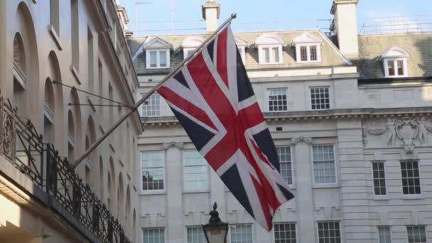 Velká Británie Vlajka Unie Jack Pólu Londýně — Stock video