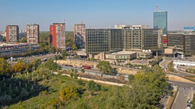 Belgrad, Sırbistan - Ekim 06, 2018: Yeni Belgrad, Sırbistan 'daki Hyatt Regency Oteli.