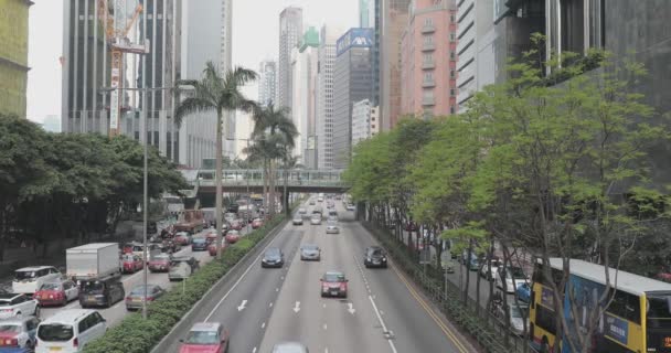 Hong Kong China Abril 2017 Tráfego Carros Wan Chai Busy — Vídeo de Stock