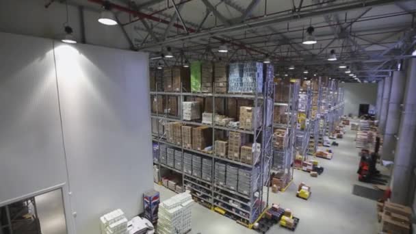 Food Distribution Center Realizacja Wnętrze Magazynu — Wideo stockowe