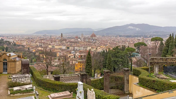 Florence Italy February 2018 Rainy Winter Day Cityscape View Cemetery — Stock Photo, Image