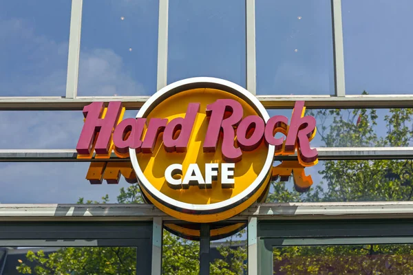 Amsterdam Niederlande Mai 2018 Hard Rock Cafe Sign Amsterdam Holland — Stockfoto