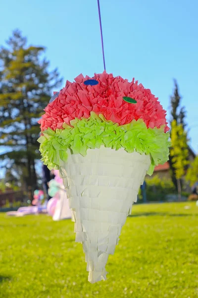 Mexican Pinata Bouquet Flowers Paper Decor Party — Stock Photo, Image