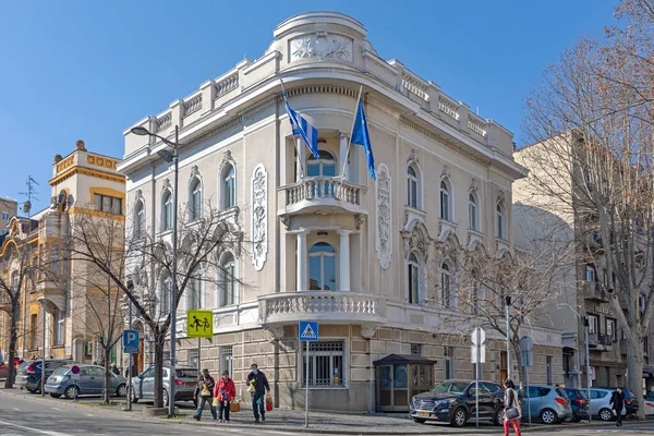 Belgrado Serbia Febrero 2021 Edificio Embajada Grecia Belgrado Antiguo Serbia — Foto de Stock