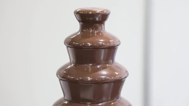 Multi Layer Tower Chocolate Fondue Fountain Machine — Stock Video