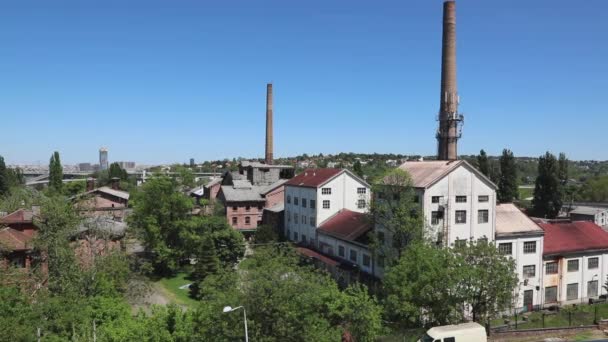 Belgrad Daki Terk Edilmiş Fabrika Kompleksi Sırbistan Balkanlar — Stok video