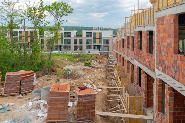 Neue Häuser Auf Der Baustelle — Stockfoto