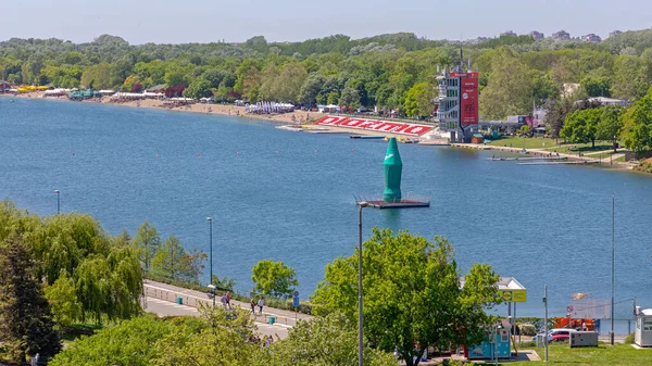 Belgrad Serbien Maj 2021 Fritidssjön Ada Ciganlija Soliga Vår Europa — Stockfoto