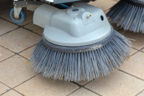 Draaiende Borstel Bij Street Cleaning Sweeper Machine — Stockfoto