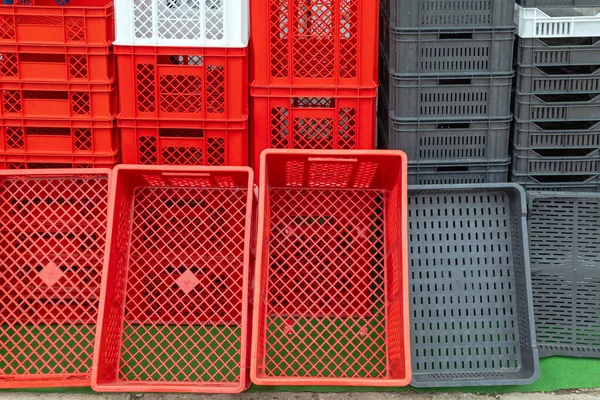 New Plastic Crates Agricultural Farm Products — Fotografia de Stock