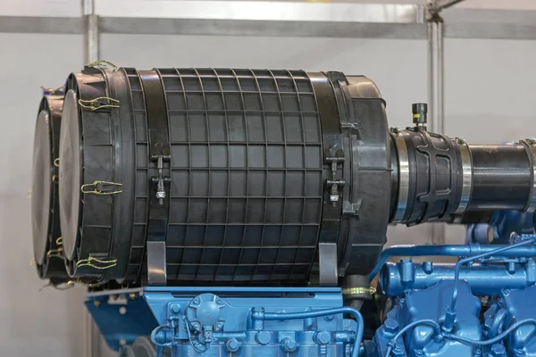 Nagy Légszűrő Doboz Tetején Power Generator Dízelmotor — Stock Fotó