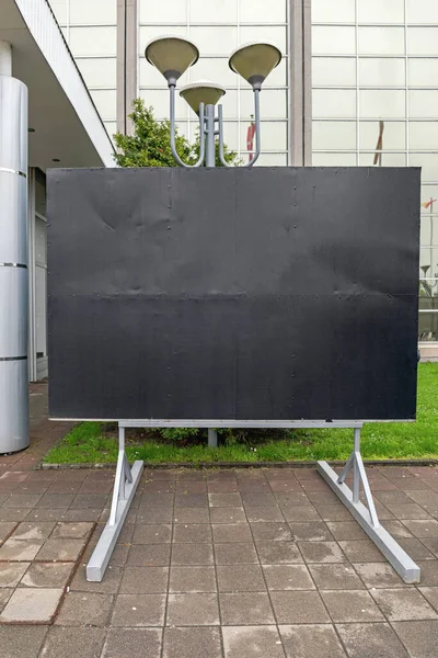 Empty Space Black Billboard Temporary Front Building — Stock Photo, Image