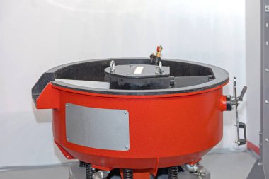Vibratory Polishing Tumbler Machine Drum in Factory clipart