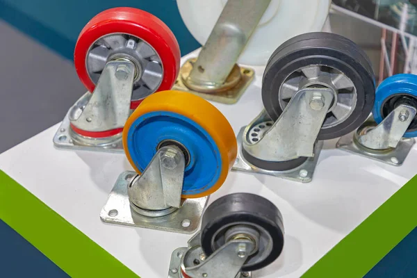 Various New Wheels Casters Use Industry Transportation — Stock Photo, Image