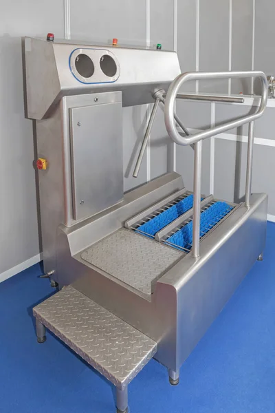 Hand Disinfection Sole Cleaning Pass Turnstile System — Stock Photo, Image