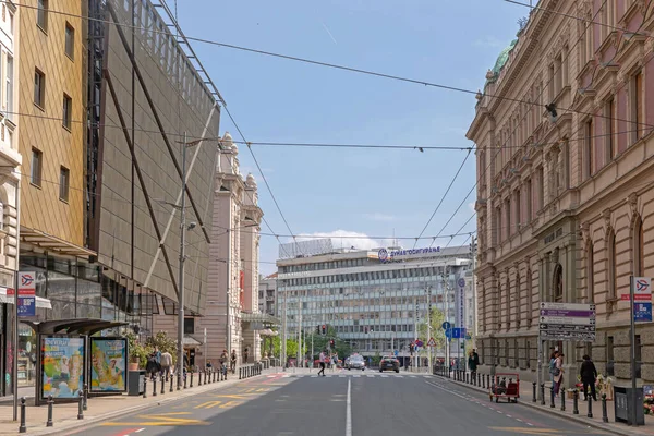 Belgrad Serbien Mai 2021 Stadtzentrum Belgrad Hauptstadt Serbiens Einem Sonnigen — Stockfoto