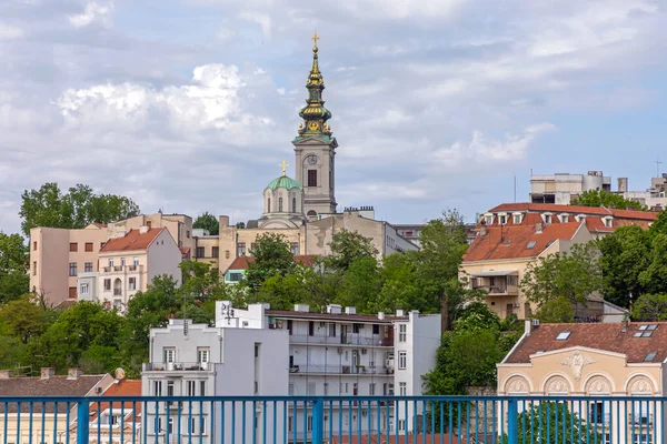 Régi Belgrád Szerbia Városkép Hídról — Stock Fotó