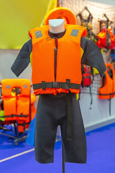 Chaleco Flotante Naranja Life Preserver Seguridad Personal —  Fotos de Stock