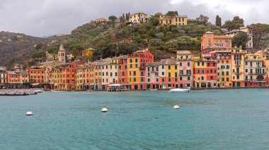 Soğuk Kış Gününde Boş Portofino İtalya