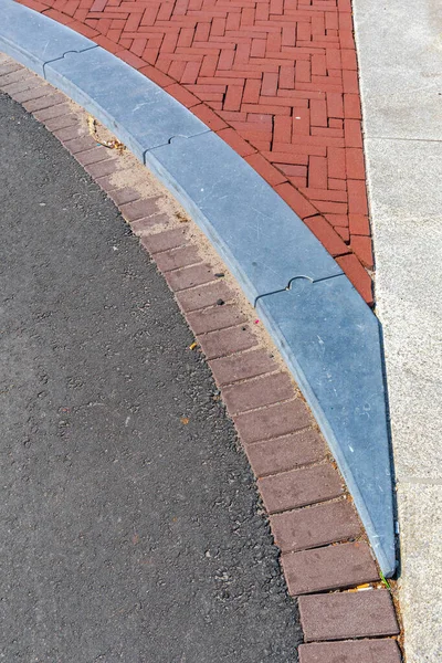 Sidewalk Bricks Curb Stones Street Amsterdamu Nizozemsko — Stock fotografie