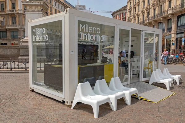 Milán Italia Junio 2019 Contenedor Carga Convertida Para Instalación Arte — Foto de Stock