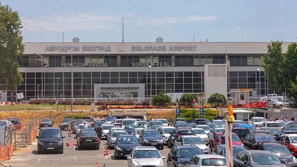 Belgrade Serbia July 2021 Belgrade Airport Nikola Tesla Summer Day — Zdjęcie stockowe