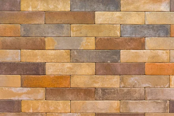 Earth Colours Decorative Bricks Tiles House Wall Background — Stock Photo, Image