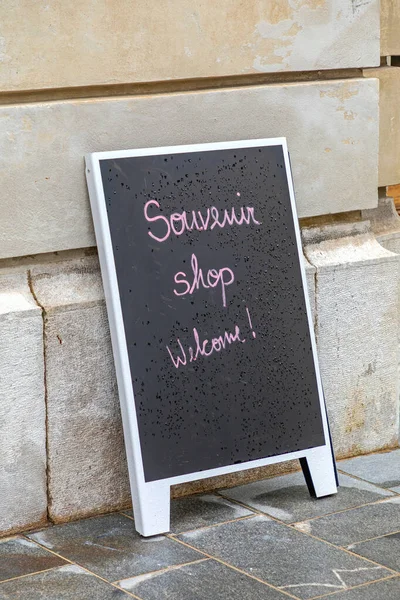 Black Board Souvenir Shop Bienvenue Street — Photo