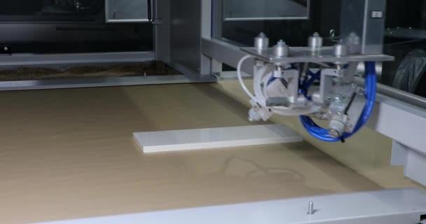 Máquina Pintura Por Pulverización Panel Madera Automatizada Equipo Taller Producción — Vídeos de Stock