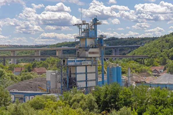 Belgrado Serbia Agosto 2021 Benninghoven Big Asphalt Mixing Plant Belgrado — Foto Stock