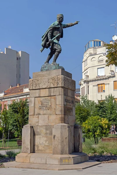 Belgrado Sérvia Agosto 2021 Monumento Vojvoda Vuk Parque Toplicin Venac — Fotografia de Stock