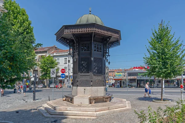 Belgrado Serbia Luglio 2021 Fontana Turca Sebilj Skadarlija Street Durante — Foto Stock