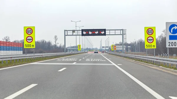 Οδική Διόδια Peage Πινακίδες Στο New Highway Στην Ευρώπη — Φωτογραφία Αρχείου