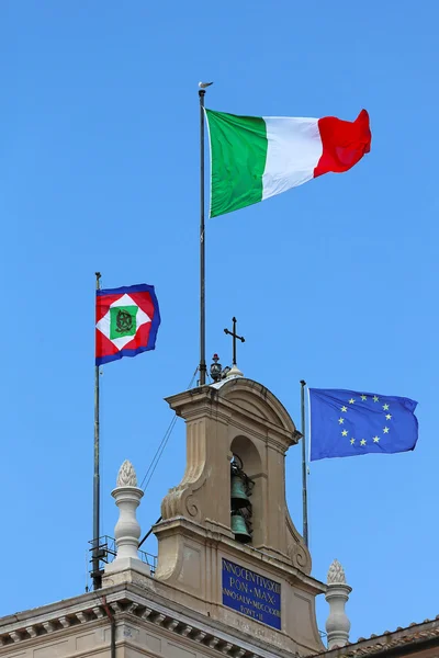 Italy EU flags — Stock Photo, Image