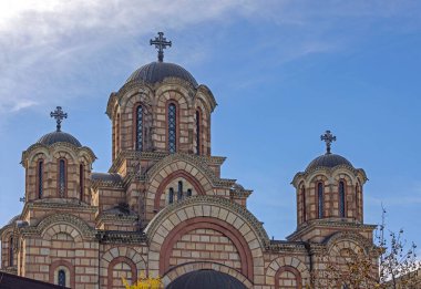 Belgrad 'da Sırp Ortodoks Aziz Mark Katedrali Kış Günü