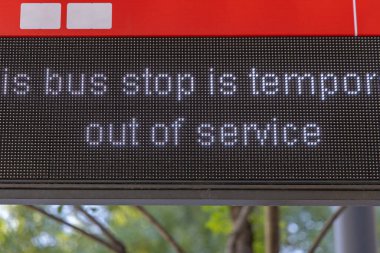 Bilgi Kurulu Şehir Merkezi 'nde toplu taşıma durağı geçici olarak servis dışı