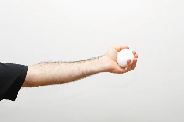 Bola de neve na mão — Fotografia de Stock