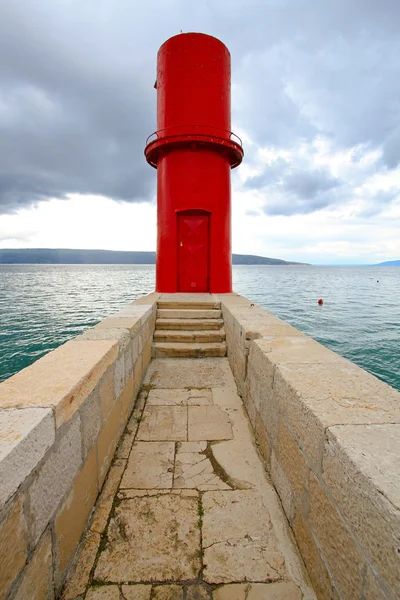 Red Lighthouse Croatia — Stock Photo, Image