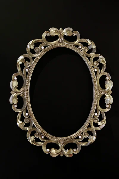 Oval Frame at black — Stock Photo, Image