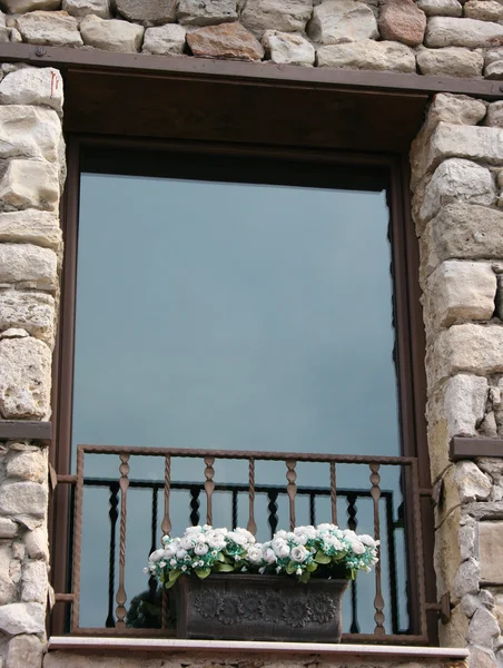 Вікно з Горшки для квітів — стокове фото
